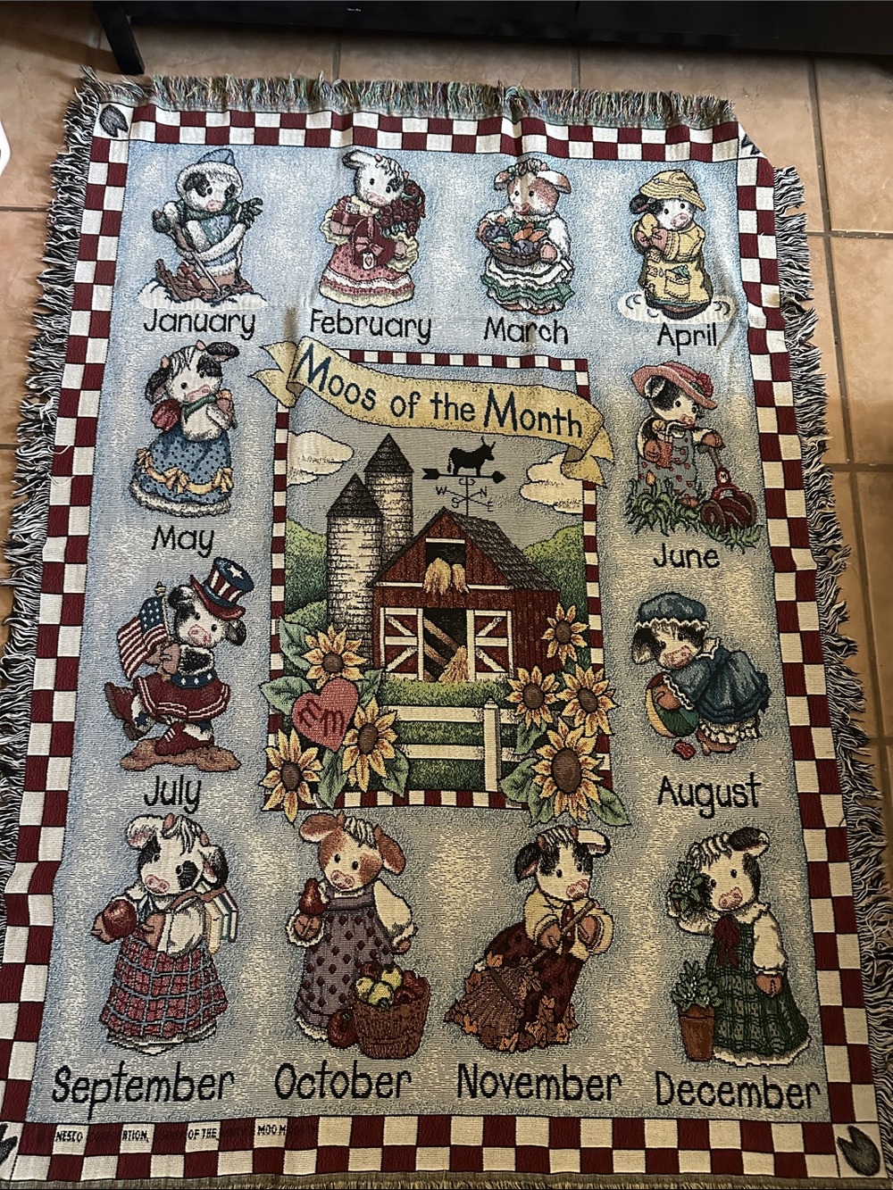 Moos of the Month Decorative Throw Blanket - Multicolor 5x4’